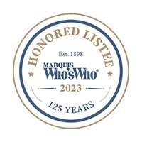 Honored Listee | Marquis Who's Who| 2023 | Est. 1898 | 125 Years